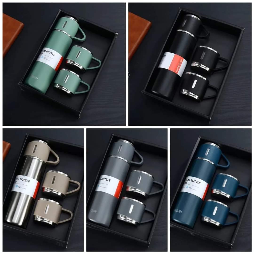 Vacuum flask set with cups 2600/- - Gemelli Collections