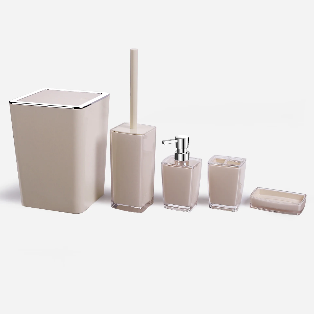 5 piece bathroom accessory set