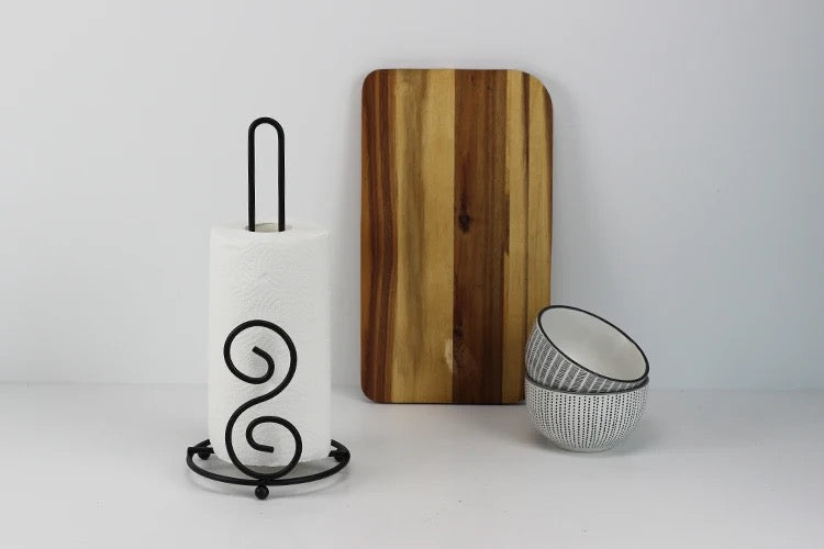 Black kitchen roll holder