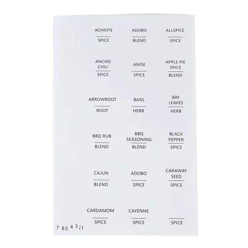 8 Sheet Pantry Stickers