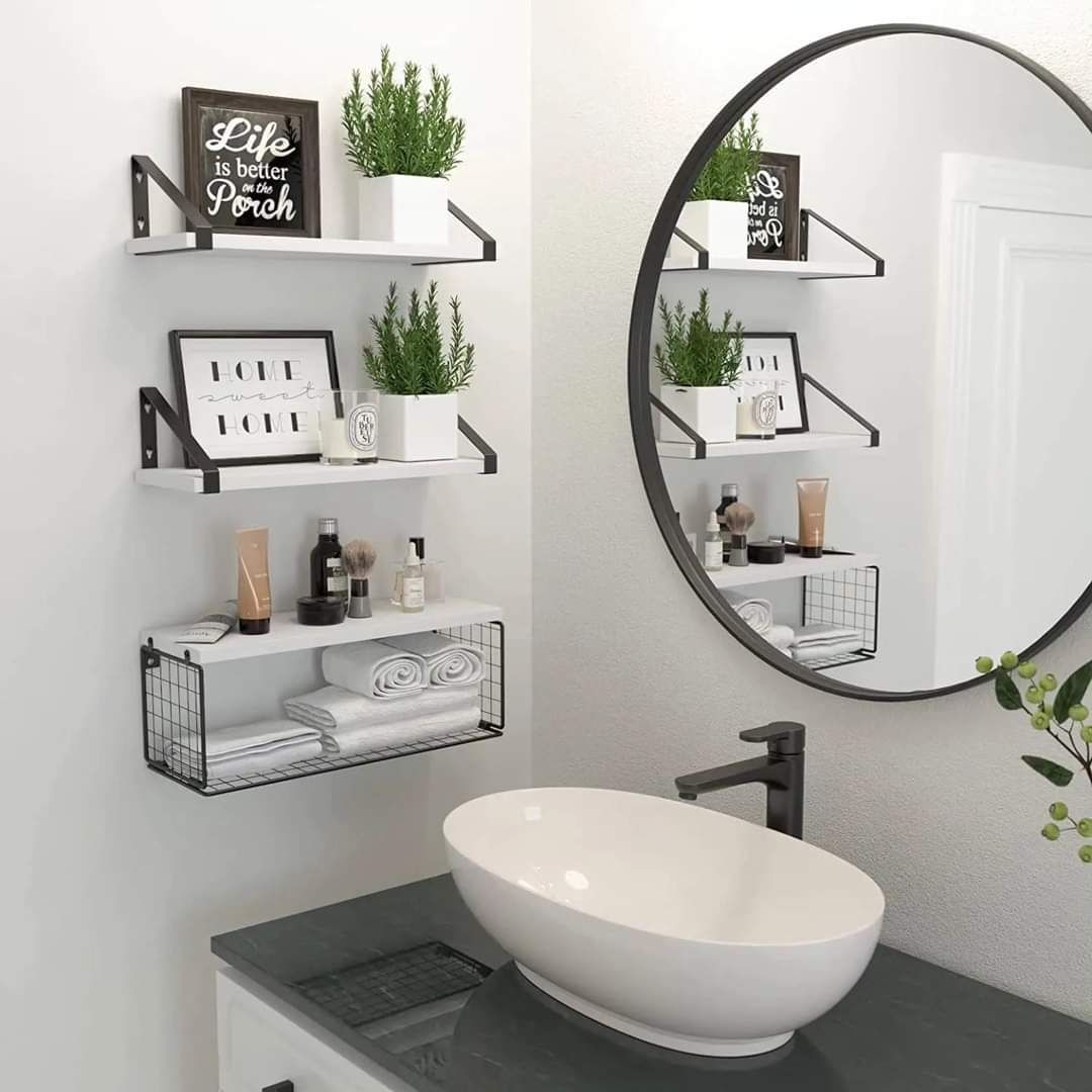 Solid floating shelves