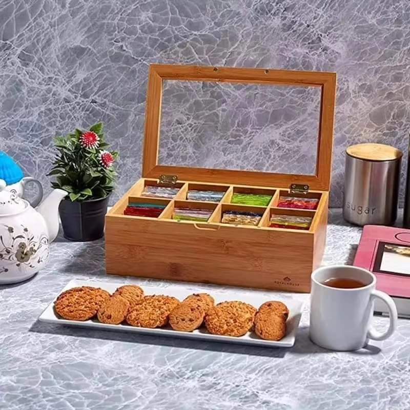 Bamboo Tea Bags Organizer