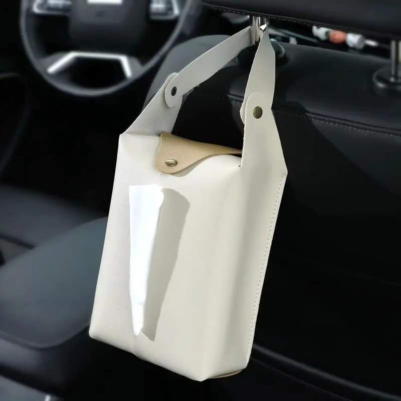 Pu leather tissue holder