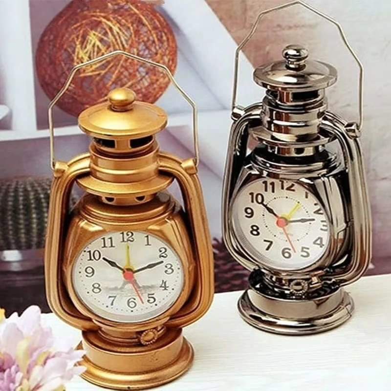 Vintage oil lamp alarm clock