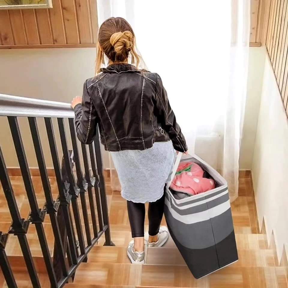 Canvas laundry basket