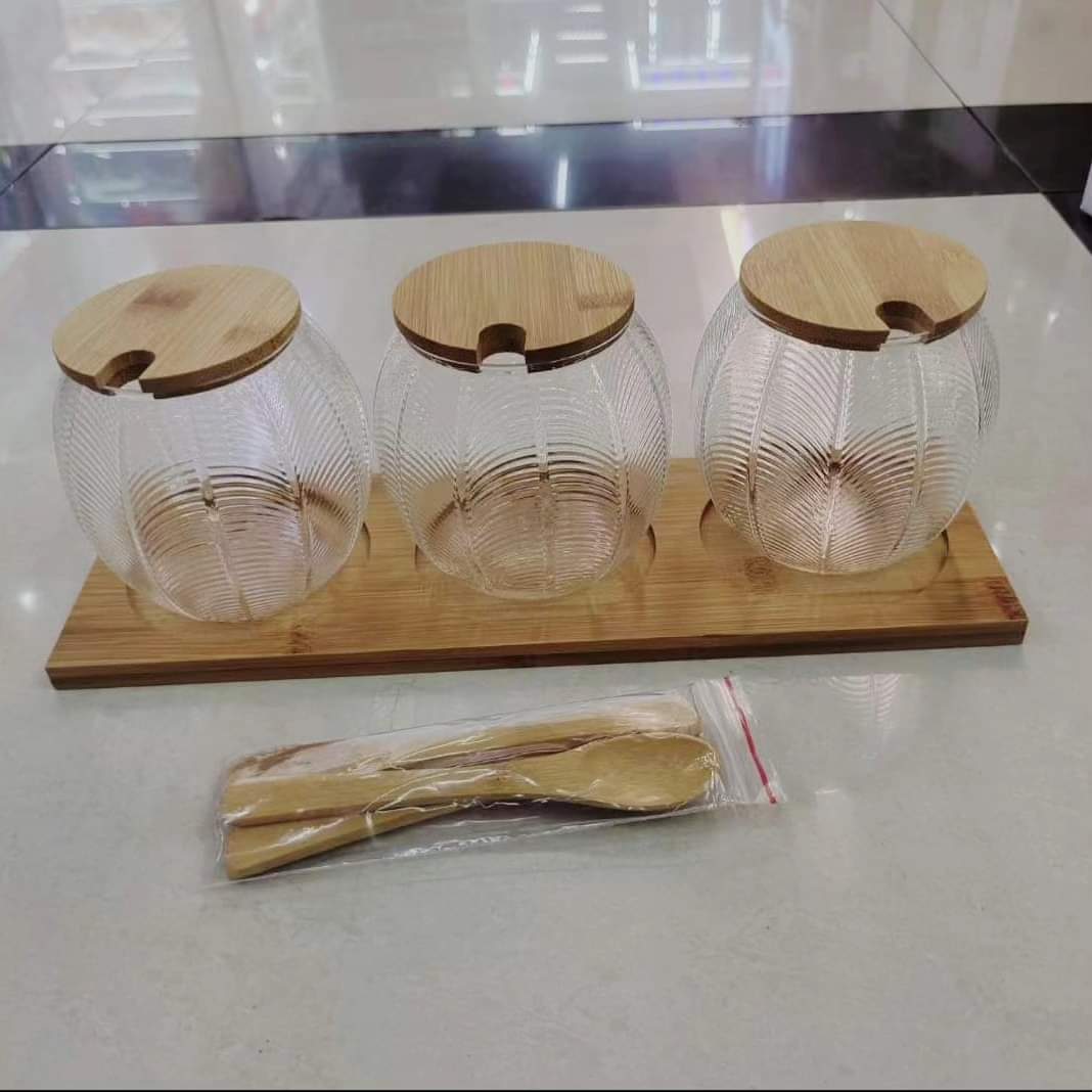 3pcs glass canister set