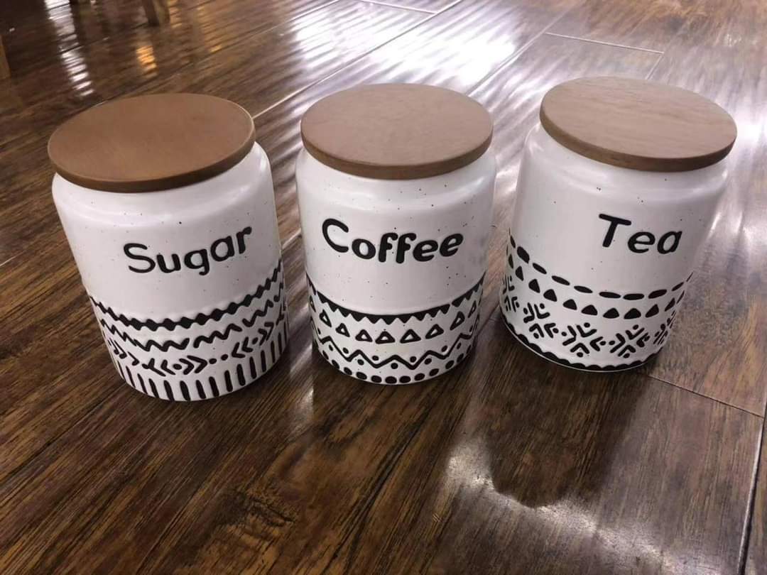 3 ceramic canisters