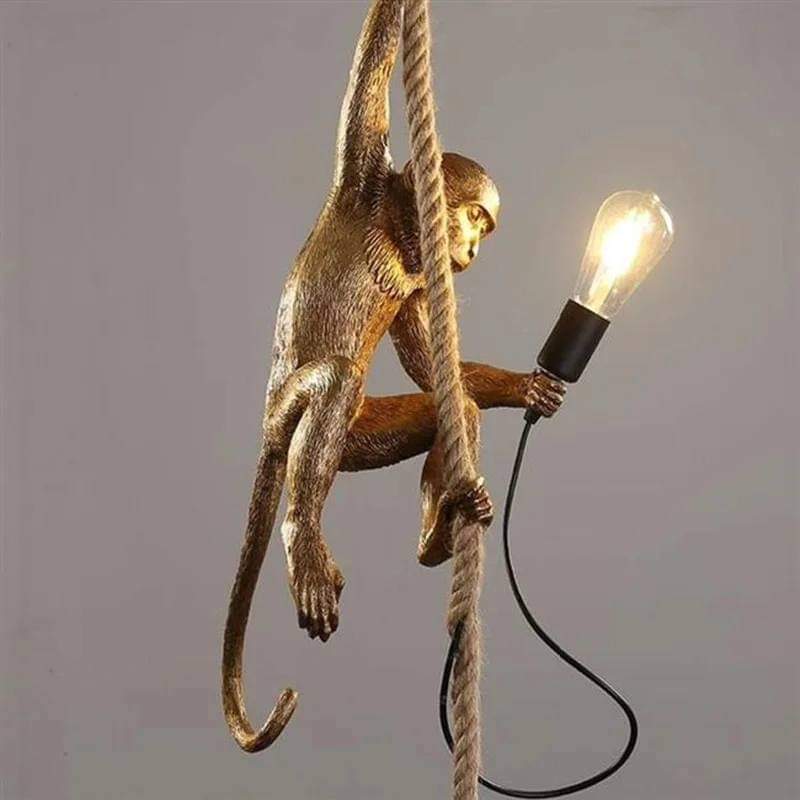 Vintage, Hemp Rope, Monkey Light Fixture