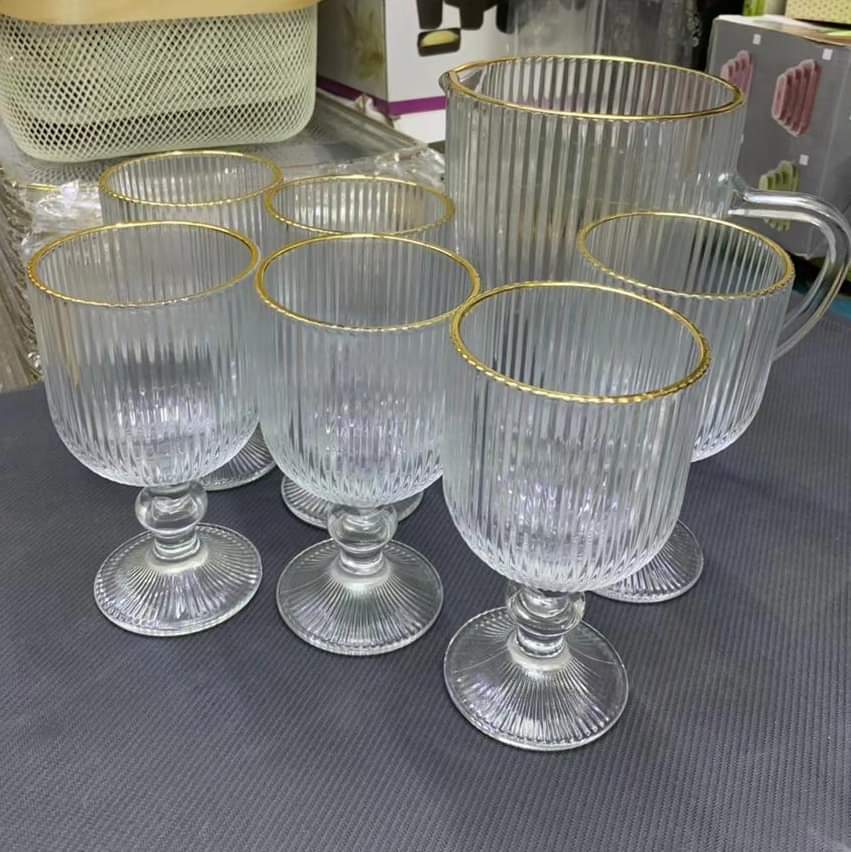 Tempered water glass set