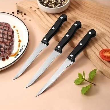 Steak knife black handle