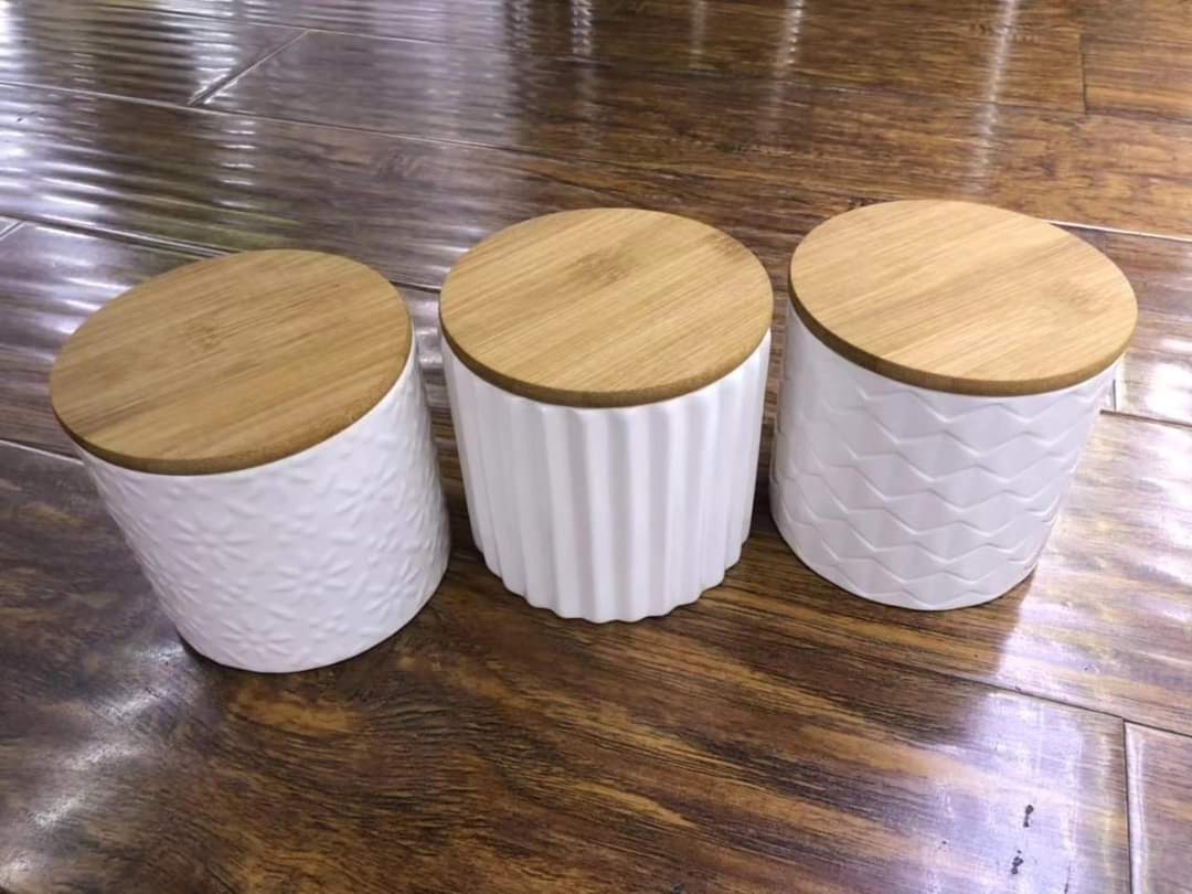 3pcs Plain Canisters Set