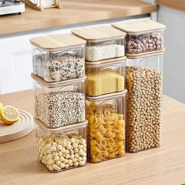 Cereal containers with bamboo lids