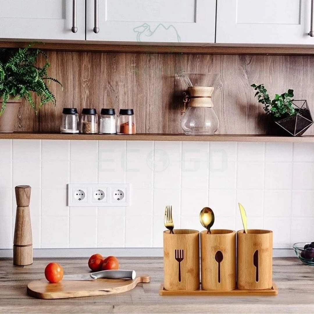 4in 1 bamboo cutlery holder