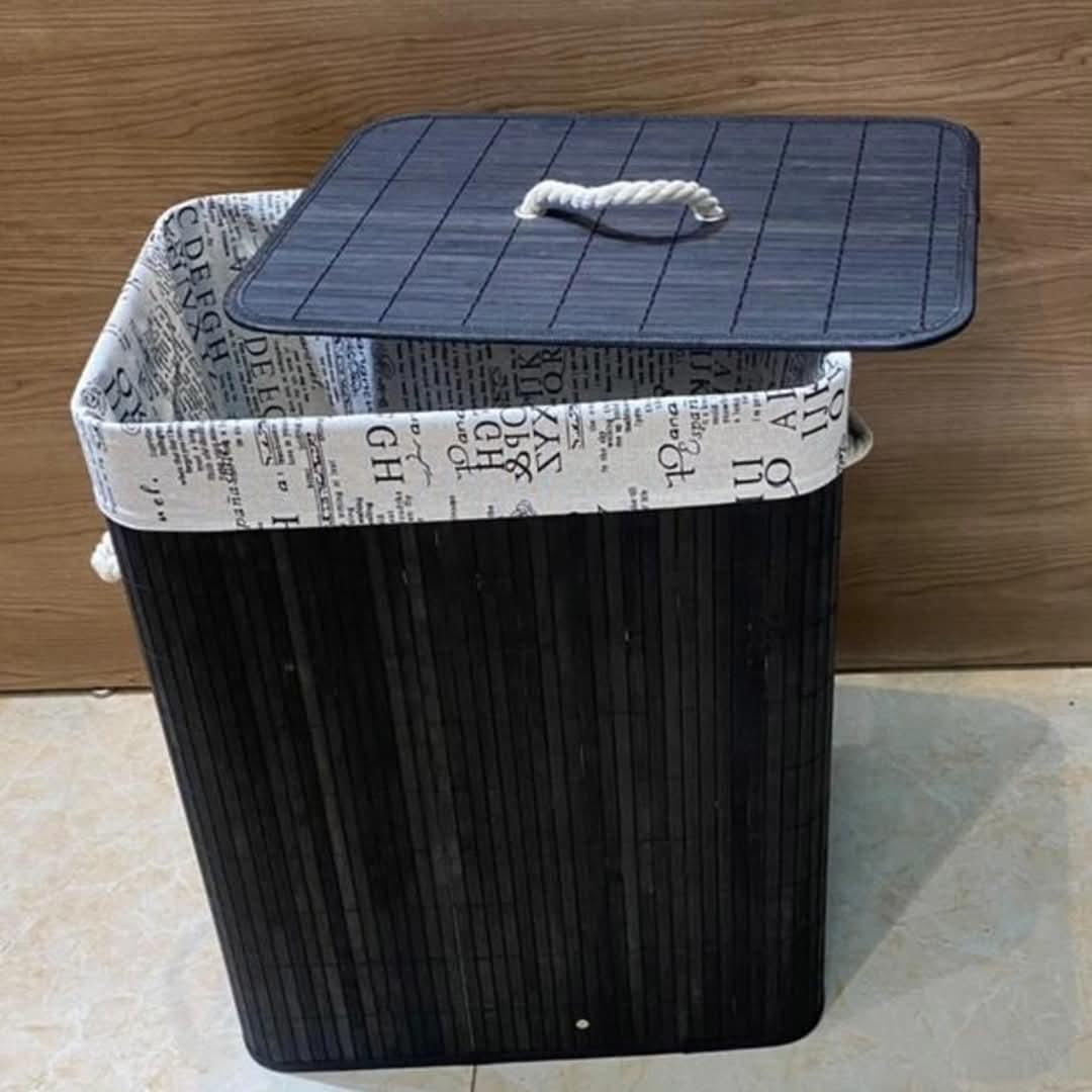 Black Bamboo Laundry Basket Sale