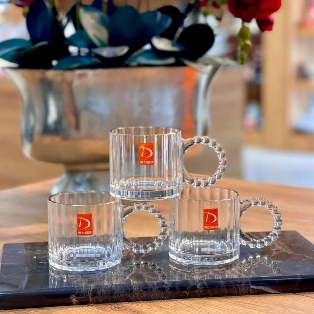 6pcs Vintage transparent Glass Cup