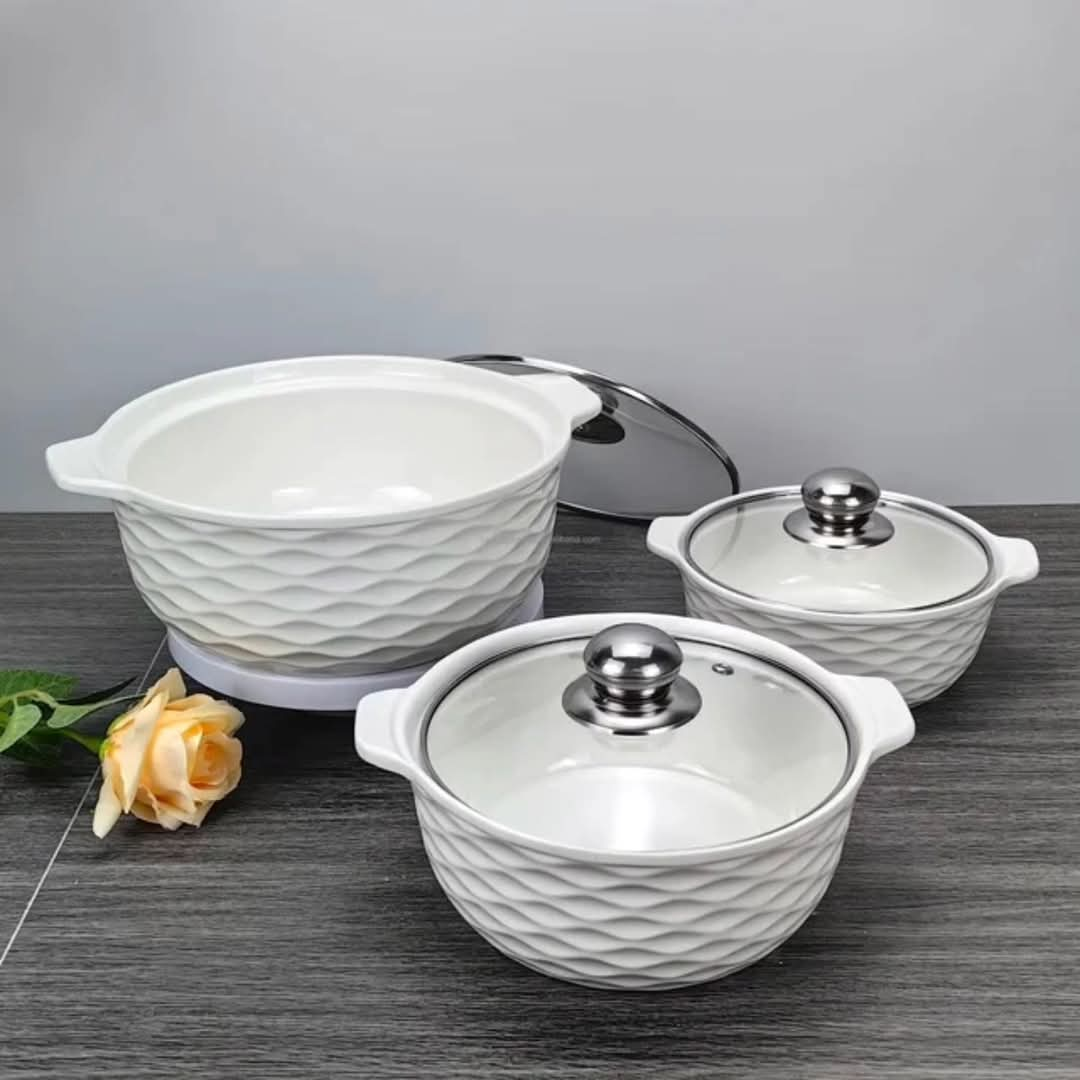 3pcs ceramic serving bowls