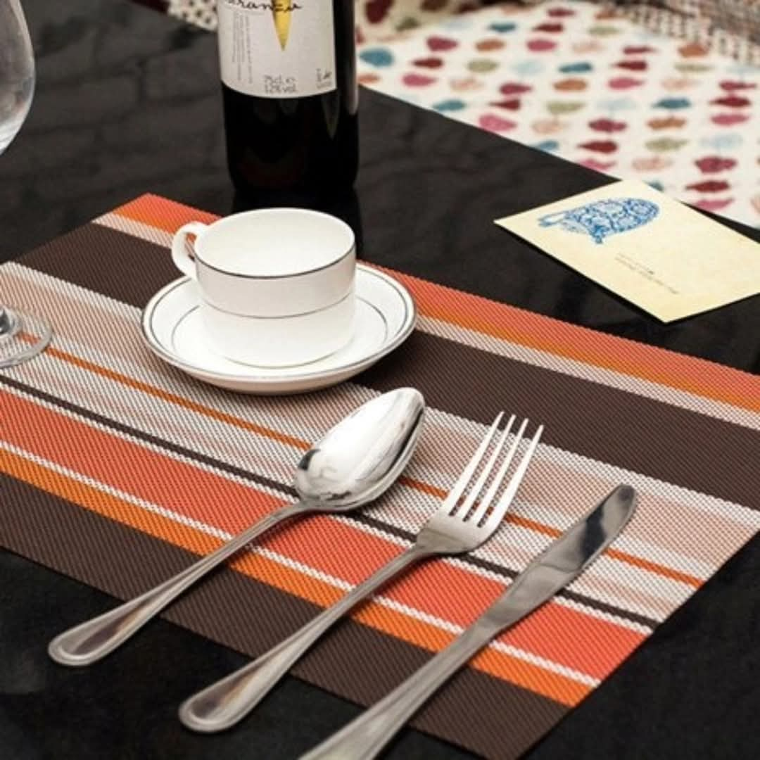 6pcs Woven Pvc table mat