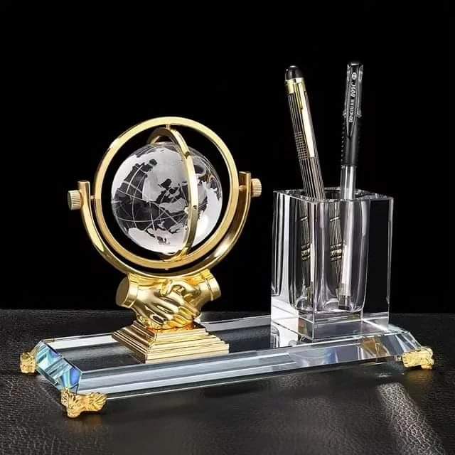 Crystal Handshake Office pen organizer