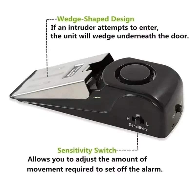 Door Stopper Alarm Black Nov