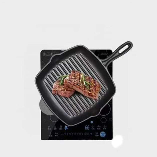 28cm Cast iron square grill pan Black Nov