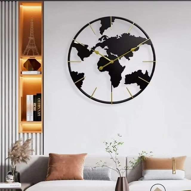 Earth Globe World Map Wall Clock