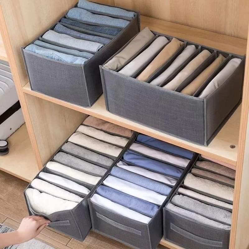 Grey Grid Storage Box