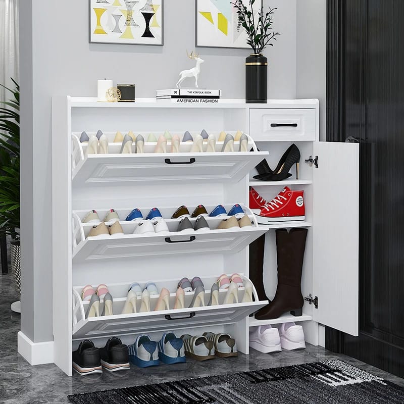 Bucket flip shoe cabinet