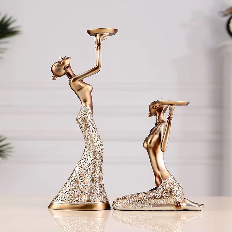 Figurines Statues Candle Holder