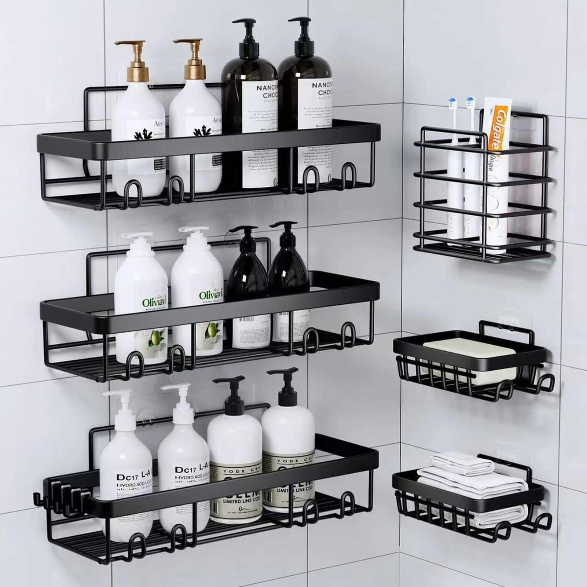 6pcs Set Shower Caddy Shelf