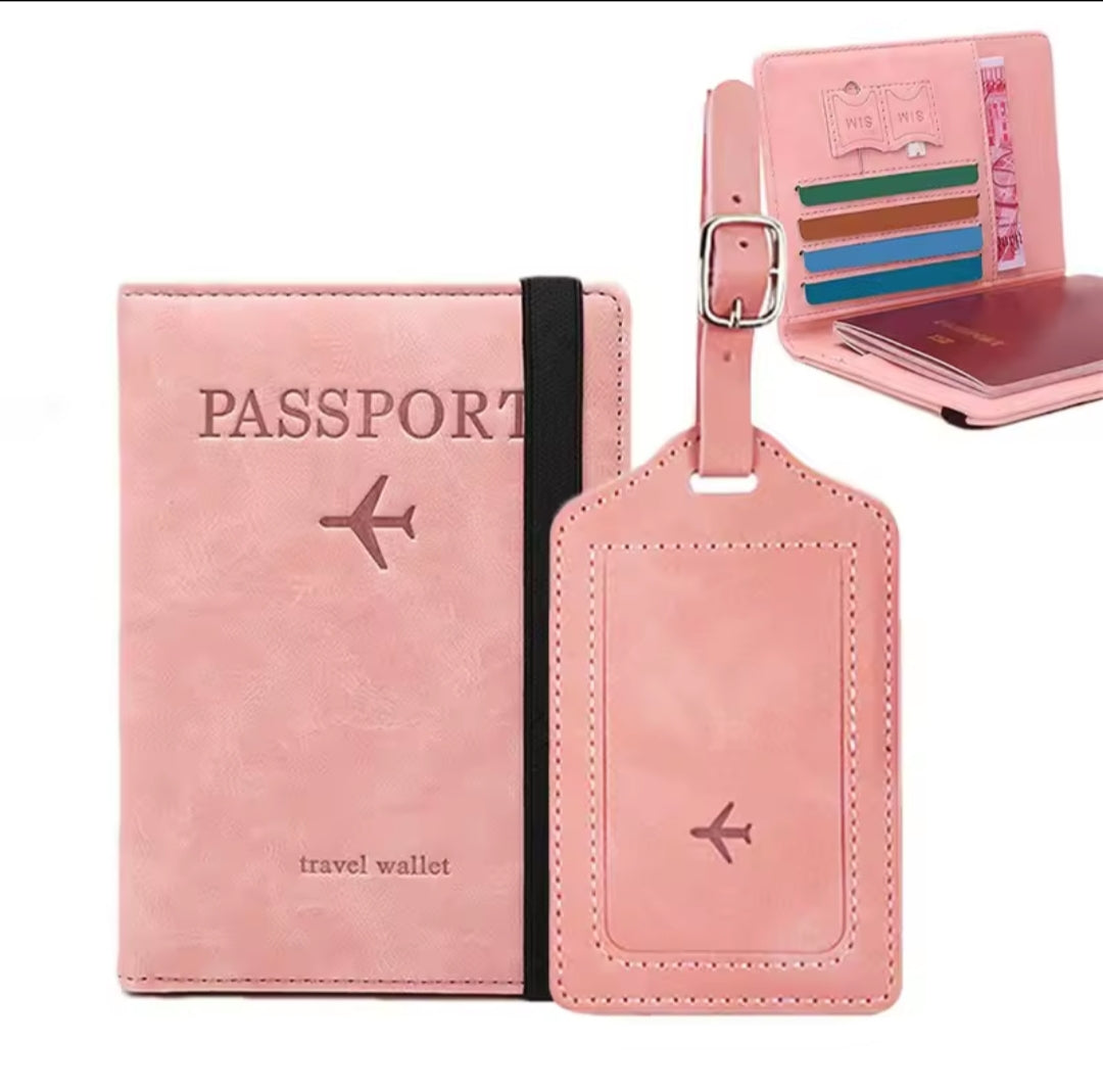 Passport holder with suitcase tag