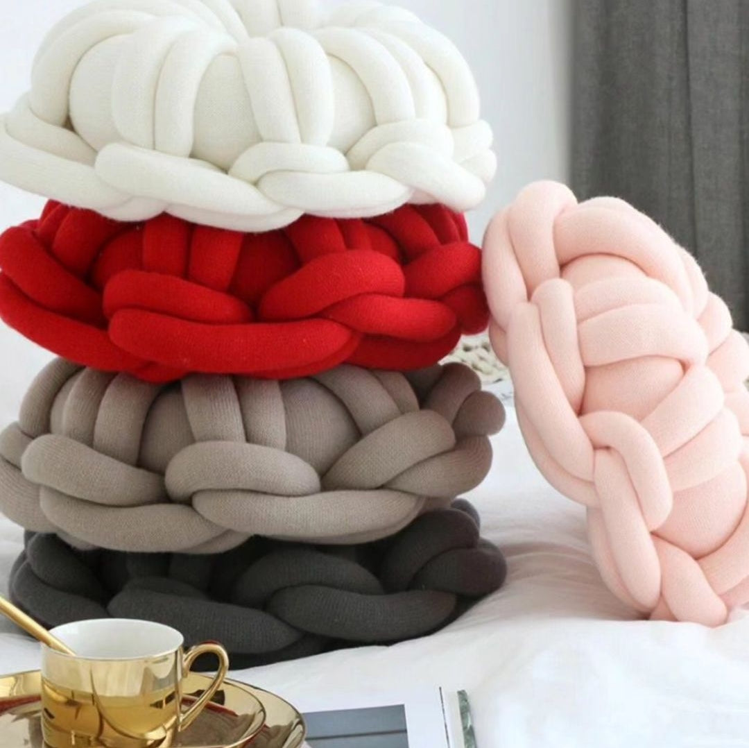 Round Modern Decorative Knot Ball Pillow