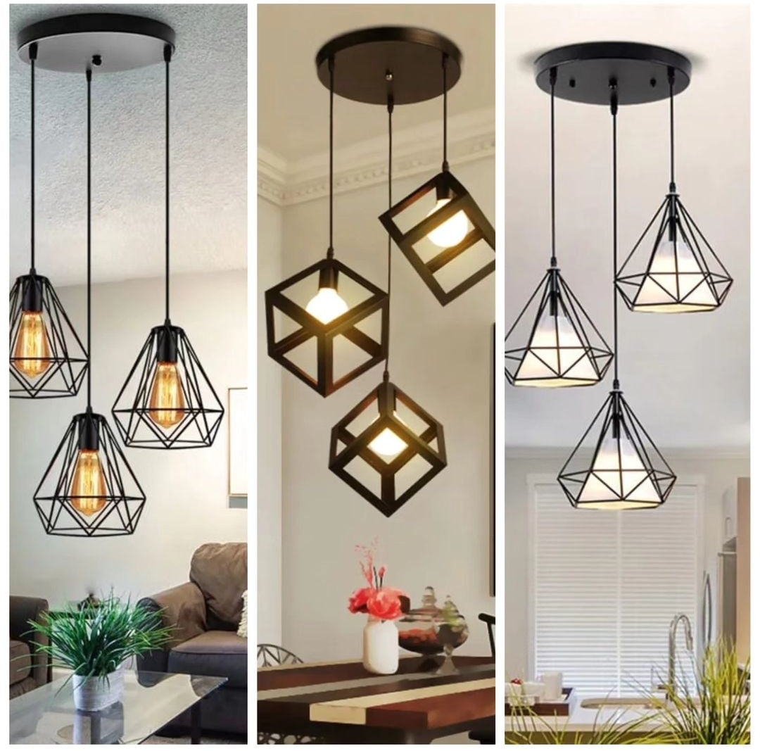 Black Pendant Light with Bulb