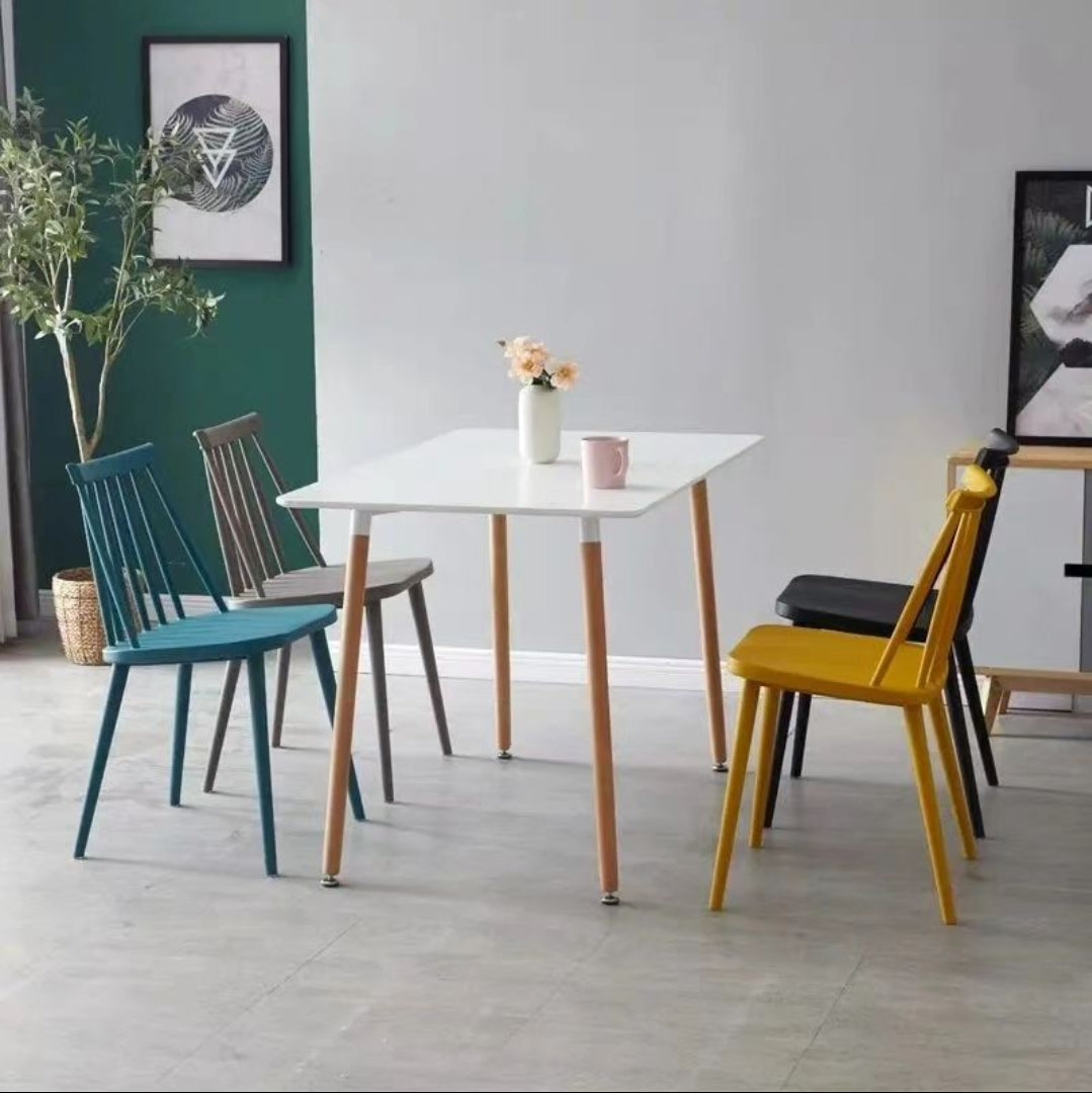 Square Wooden Table with metallic stands