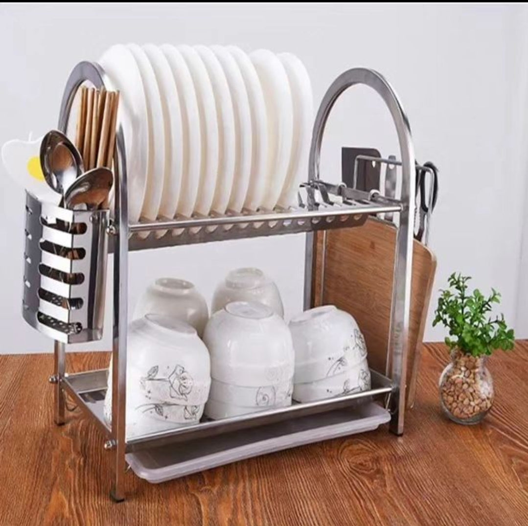 Stainless Steel 2 Tier Utensils Rack