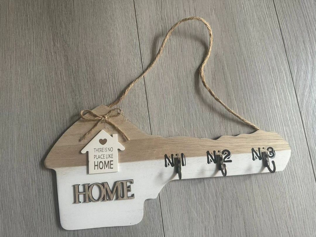 Retro Wooden House Key Hanger