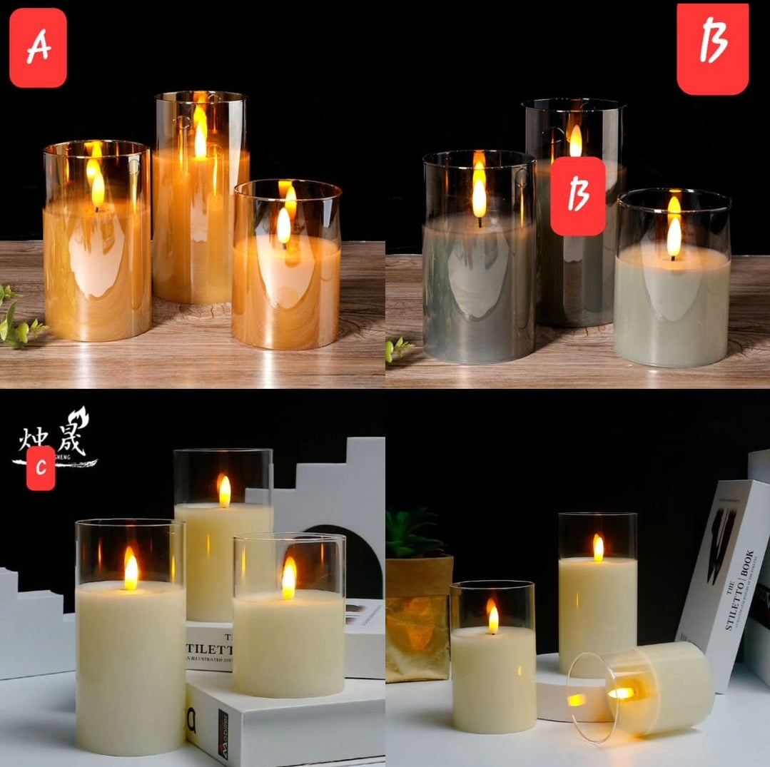 3Pc smokeless candles