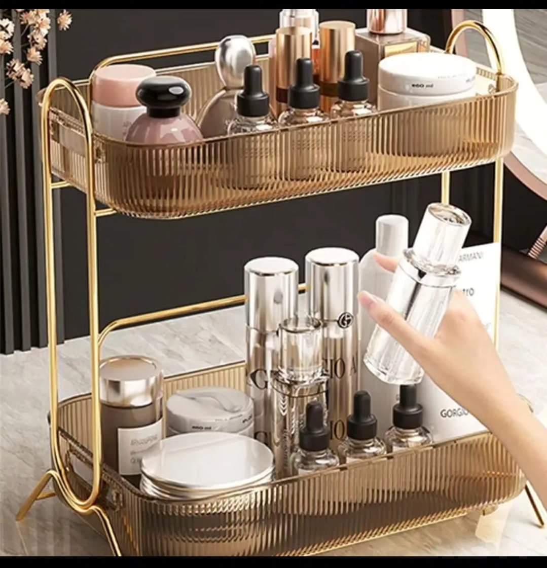 Acrylic cosmetic organizer