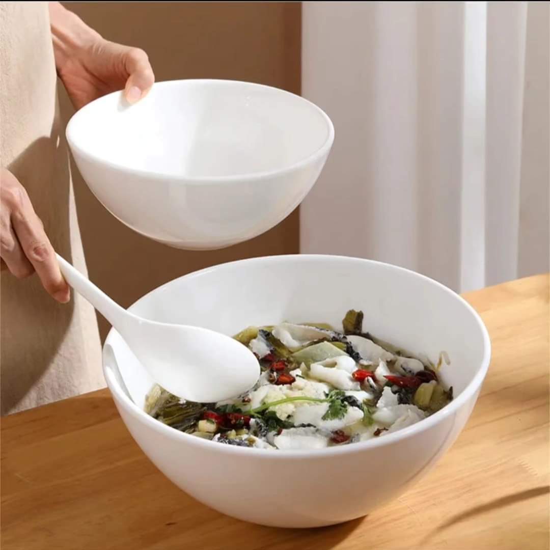 1pc White round dessert/salad serving bowl