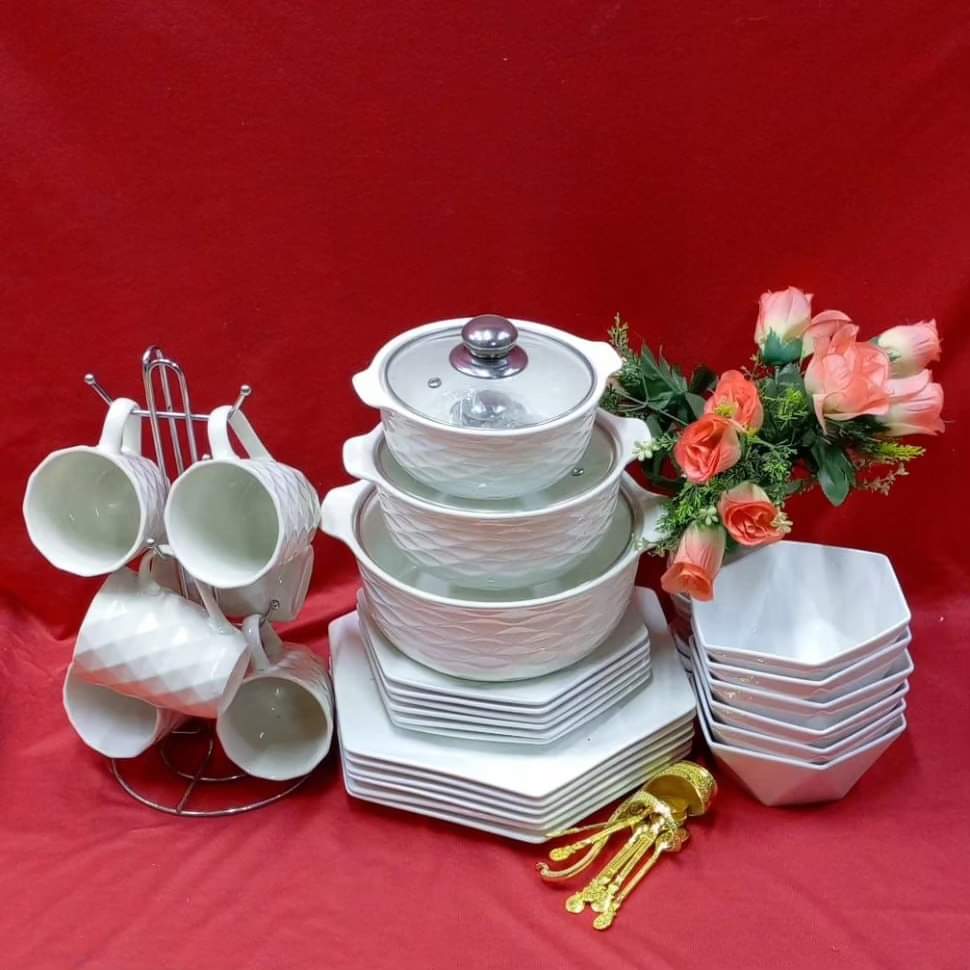 30pcs White dinner set