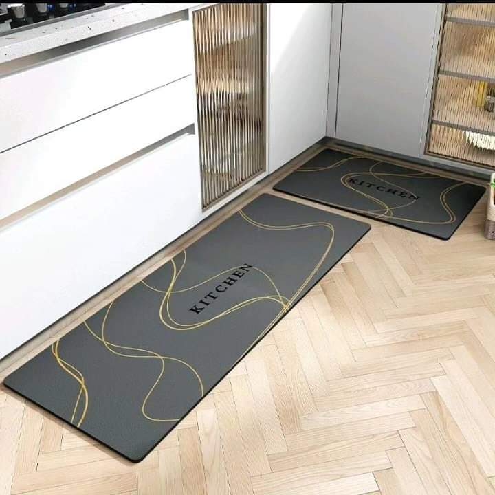 2pcs Kitchen Mats with Rubber Underside