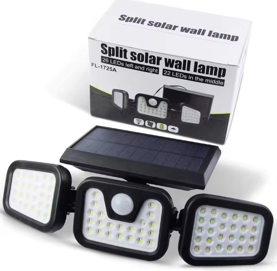 3 Head Solar Motion Sensor Flood Lights