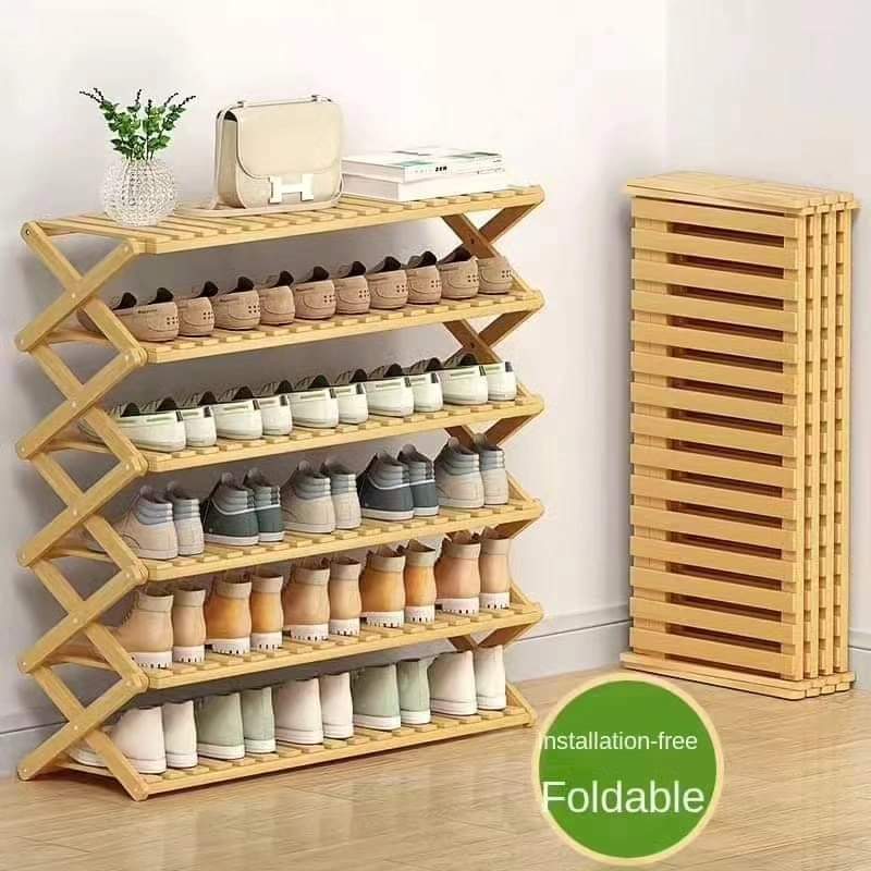 5Tier Bamboo Foldable Wooden shoeracks