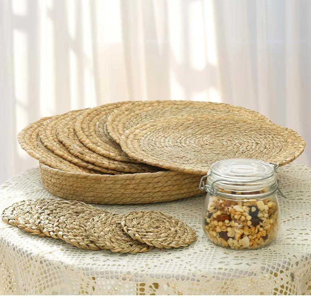 6pcs Round Woven Placemats