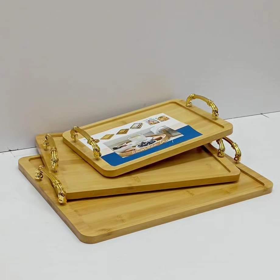 3 in 1 Bamboo Tray With Handle