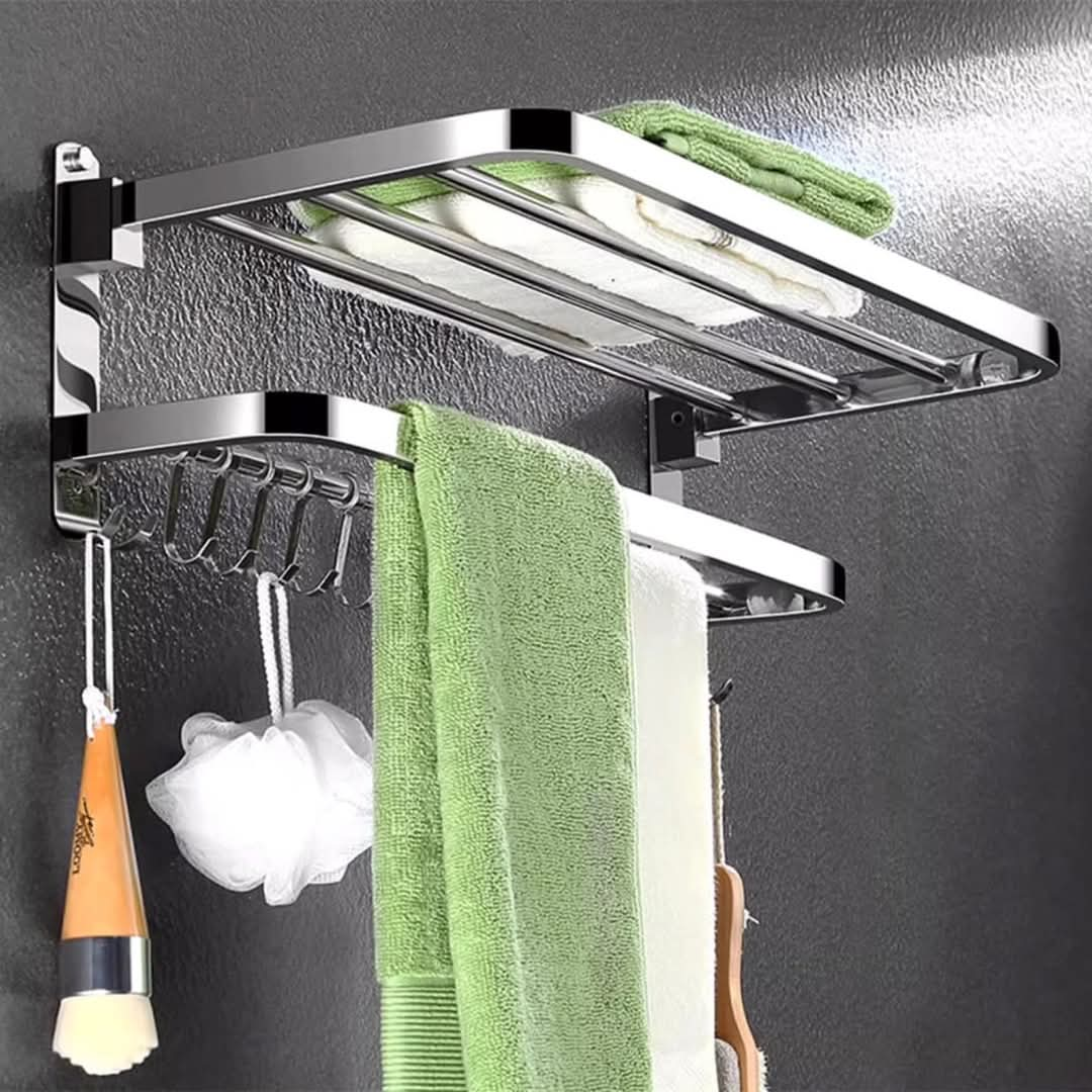 60cm Metallic Towel Holder Rack