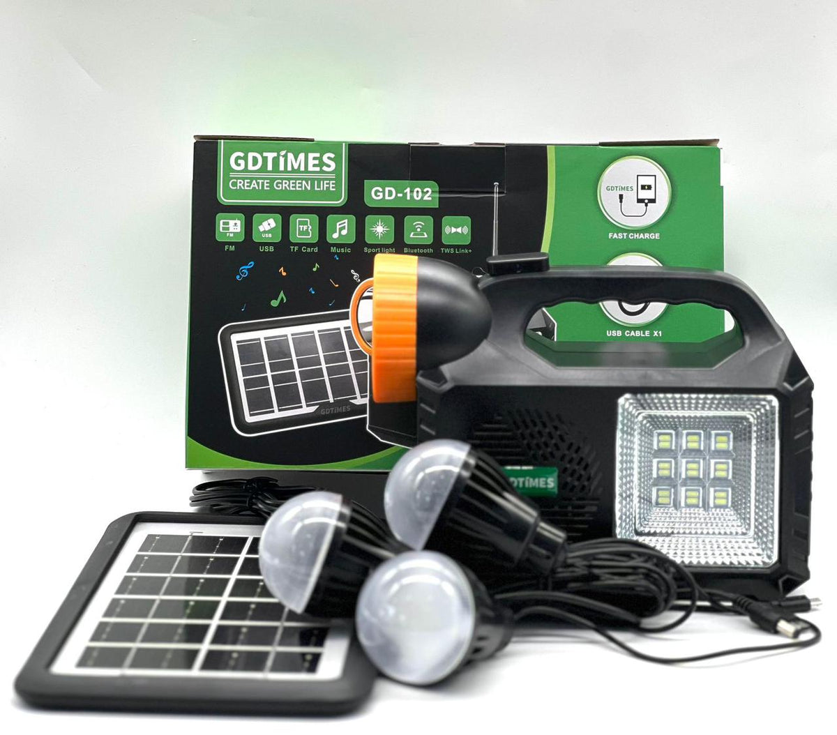 Solar Lighting System Kit with Radio/BT Speaker