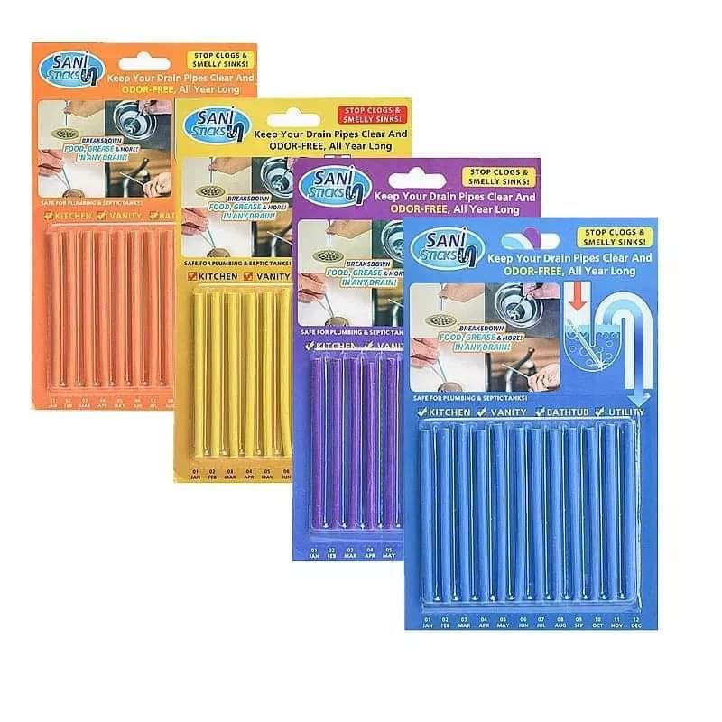 Drain pump decontamination sticks