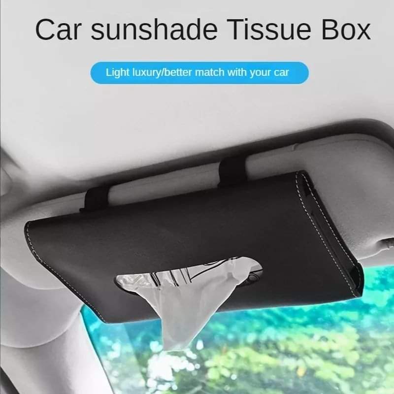 Stylish leather car tissue paper holder