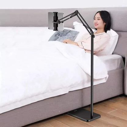 Foldable arm floor phone/tablet holder