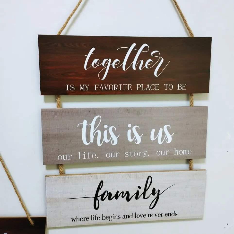 Classy motivational wooden home decor plaques